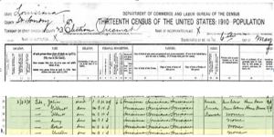1910 Census Record for Ozelia Bibbs and sons.
