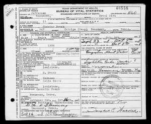 Death Certificate of Chester Frank