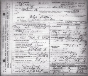 Silas Denton Death Certificate