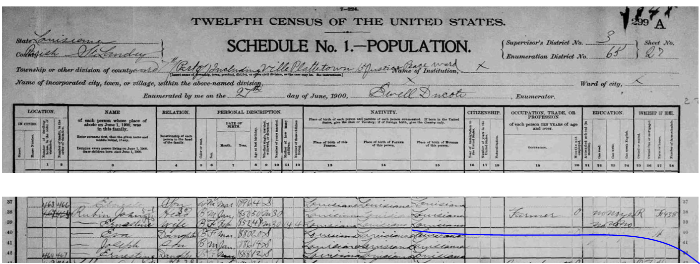 eva rubin 1900 census original
