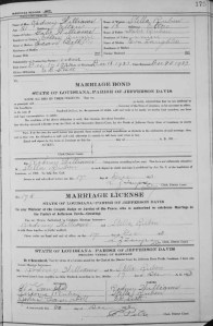 Stella Ruben and Rodney marriage license