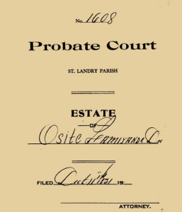 cover sheet Osite Lamarinde probate