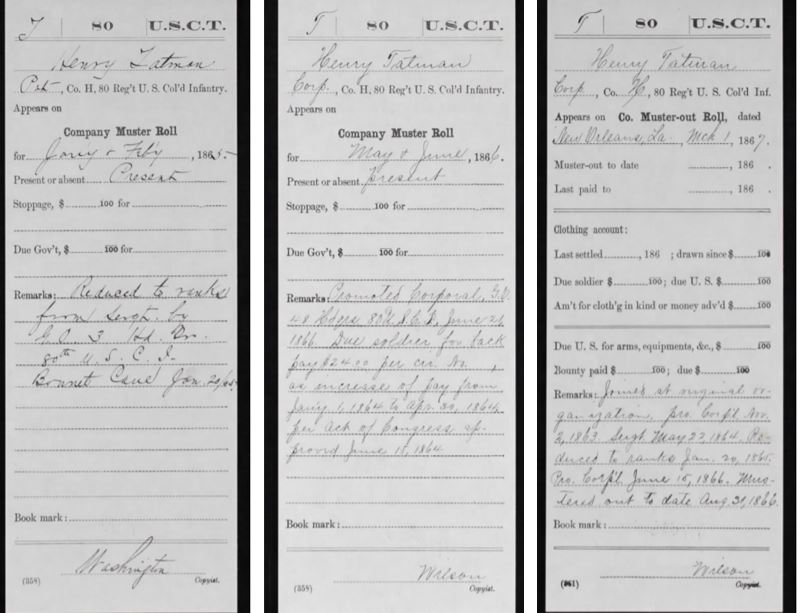 Henry Tatman aka King service from Fold3